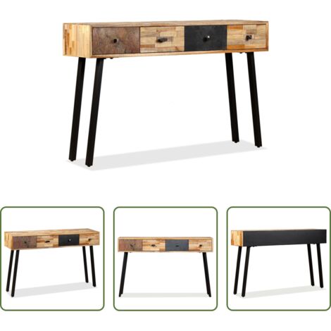 Mesa de teca -  Mesa consola de teca maciza reciclada 120x30x76 cm