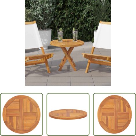 Mesa de teca -  Superficie de mesa redonda madera maciza de teca 2,5 cm 50 cm
