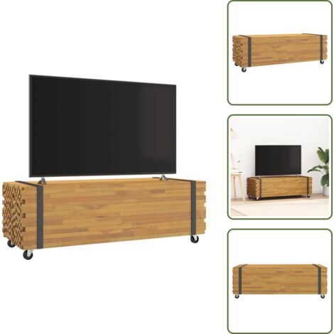 Mesa de teca - vidaXL Mesa de centro madera maciza de teca 110x45x35 cm - Mesa auxiliar