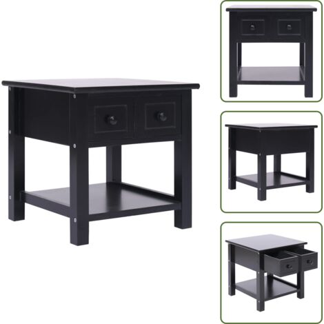 Mesa de teléfono - vidaXL Mesa auxiliar madera de Paulownia negro 40x40x40 cm - Madera de Paulownia