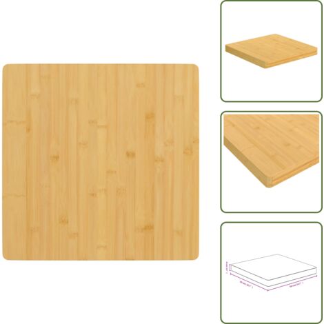 Mesa de teléfono - vidaXL Tablero de mesa de bambú 50x50x4 cm - Mesa de noche