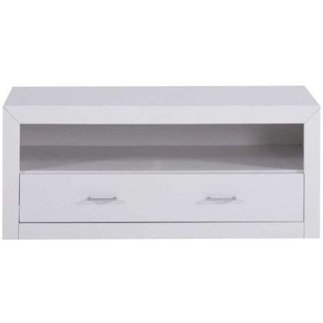 Mesa de televisión en acabado blanco lacado 50 cm(alto)120 cm(ancho)50 cm(largo)