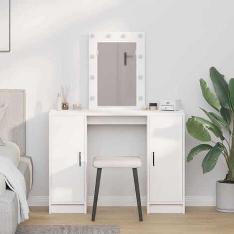 Mesa de tocador Blanco 102 x 33 x 135 cm Madera contrachapada vidaXL