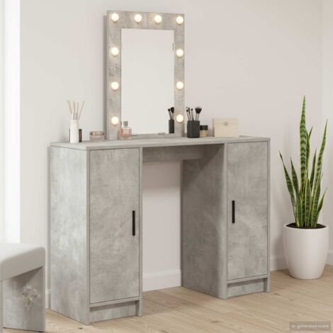 Mesa de tocador con almacenamiento Gris Claro 102 x 33 x 135 cm