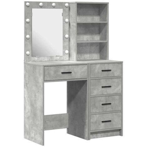 Mesa de tocador con cajón 2 pcs Gris 50 x 41 x 135 cm