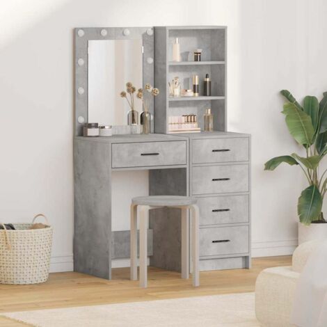 Mesa de tocador con cajón 2 pcs Gris 50 x 41 x 135 cm