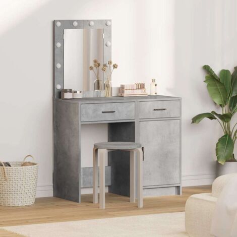 Mesa de tocador con cajón 2 pcs Gris 50 x 41 x 135 cm