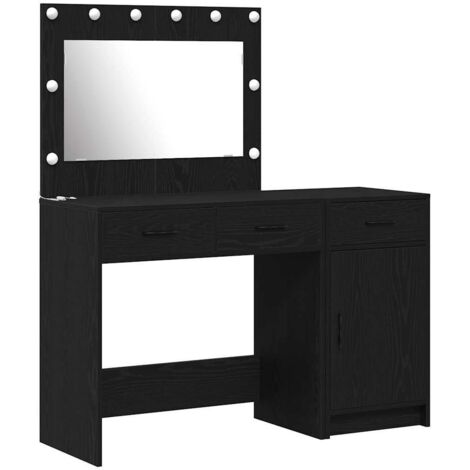 Mesa de tocador con cajón 2 pcs Negro 40 x 41 x 75 cm