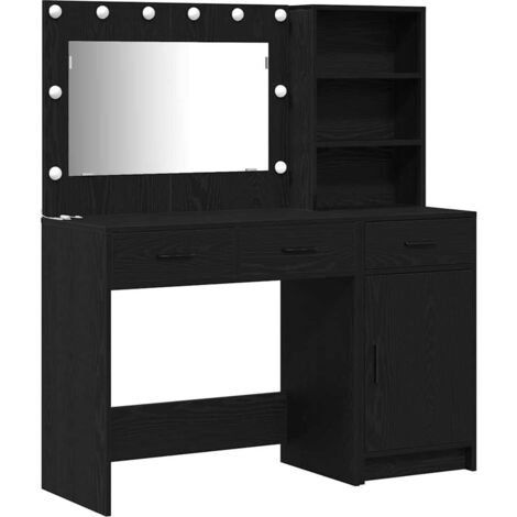 Mesa de tocador con cajón 2 pcs Negro 78.5 x 41 x 135 cm vidaXL