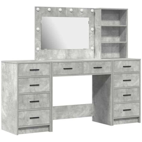 Mesa de tocador con cajón 3 pcs Gris 40 x 41 x 135 cm