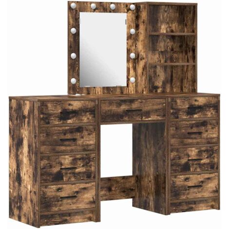 Mesa de tocador con cajón 3 pcs Marrón 40 x 41 x 135 cm