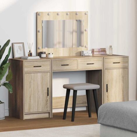 Mesa de tocador con cajón 3 pcs Marrón 40 x 41 x 75 cm