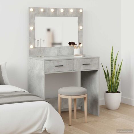 Mesa de Tocador con cajón Gris hormigón 78.5 x 41 x 135 cm