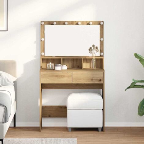 Mesa de tocador con cajón Roble artisan 80 x 41 x 134.5 cm vidaXL