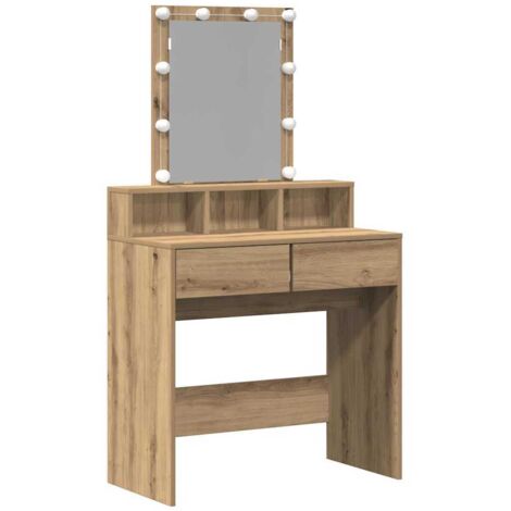 Mesa de Tocador con cajón Roble artisan 80 x 41 x 144.5 cm vidaXL