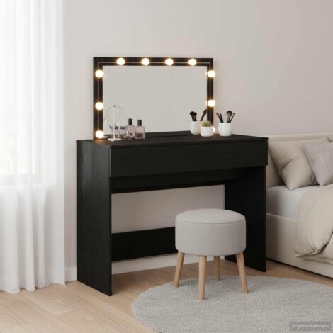 Mesa de tocador con cajón Roble negro 100 x 40 x 120 cm