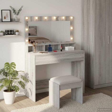 Mesa de Tocador con estante Gris  100 x 41 x 135 cm