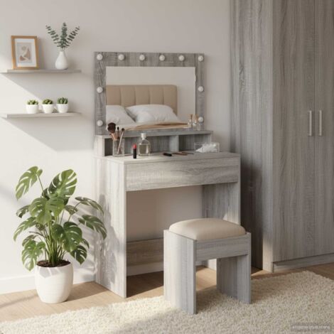 Mesa de Tocador con estante Gris  79 x 41 x 135 cm