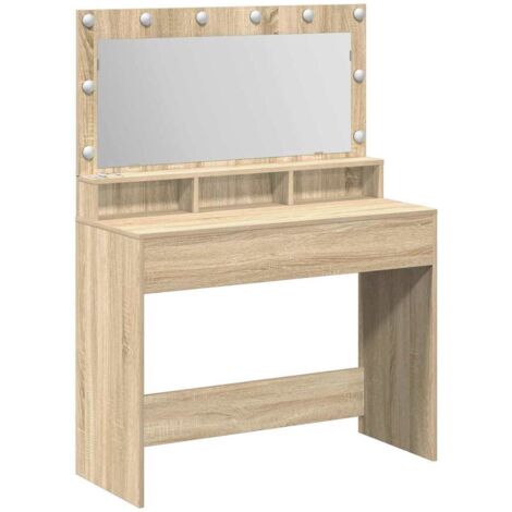 Mesa de Tocador con estante Roble Sonoma 100 x 41 x 135 cm vidaXL