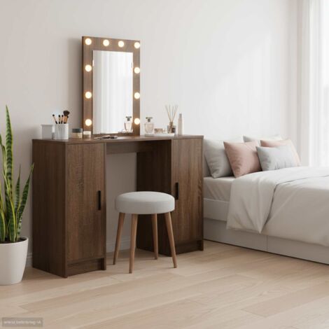 Mesa de tocador Marrón 102 x 33 x 135 cm Madera contrachapada
