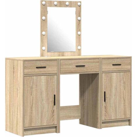 Mesa de tocador Marrón 50 x 41 x 135 cm Madera contrachapada vidaXL