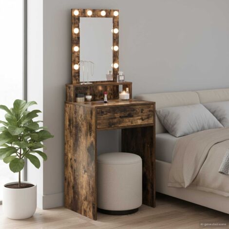 Mesa de tocador Marrón 50 x 41 x 140 cm Madera contrachapada