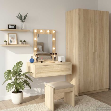 Mesa de tocador Marrón 60 x 40 x 70 cm Madera contrachapada