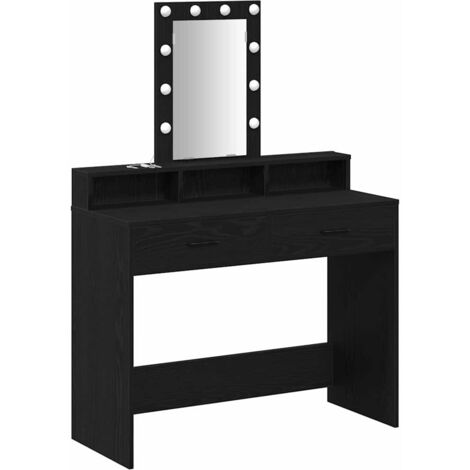Mesa de tocador Negro 100 x 41 x 140 cm Madera contrachapada vidaXL