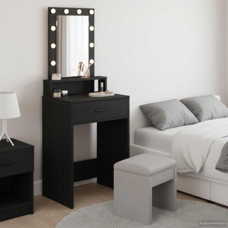 Mesa de tocador Negro 50 x 41 x 140 cm Madera contrachapada