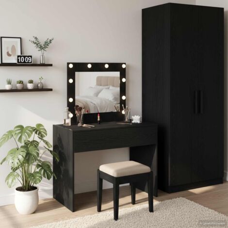 Mesa de tocador Negro 83 x 40 x 70 cm Madera contrachapada