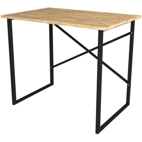 Mesa de trabajo de oficina 75 x 90 x 60 cm efecto roble / antracita 030006638