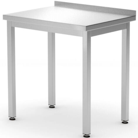 Mesa de trabajo de pared Budget Line con borde, de acero, 600 x 600 x 850 mm - Hendi 817186