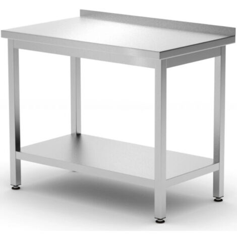 Mesa de trabajo de pared con borde de estante Budget Line STEEL 800 x 600 x 850 mm - Hendi 817261