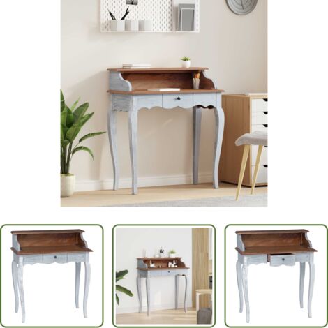 Mesa de trabajo -  Escritorio Marrón y 80 x 40 x 92 cm Madera maciza de Caoba