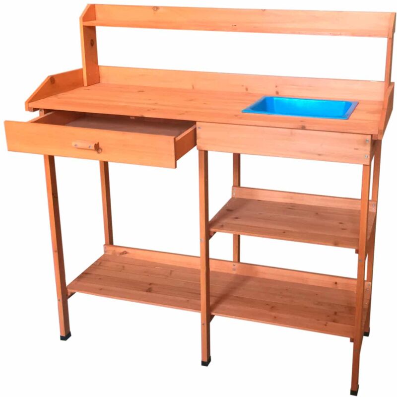 

Mesa de Jardinería Gardiun Kalvin 44x116x125 cm Madera Natural - KNH1095