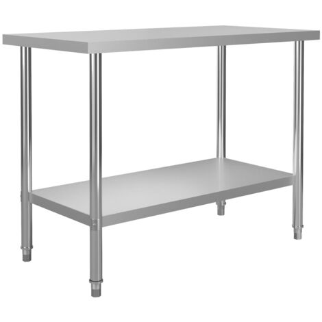 Mesa de trabajo para cocina acero inoxidable 120x60x85 cm vidaXL305273