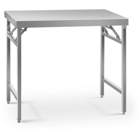 Mesa de trabajo plegable cocina profesional acero inoxidable 60 x 100 cm capacidad 200 kg 140003707