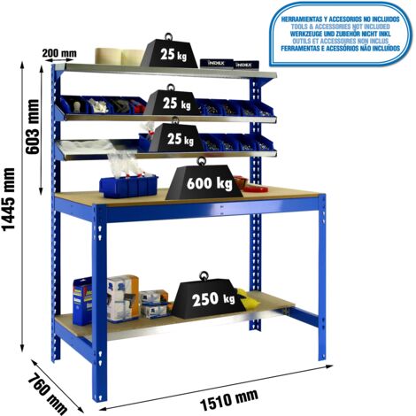 Mesa de Trabajo SIMONWORK BT 1 1500 azul/madera