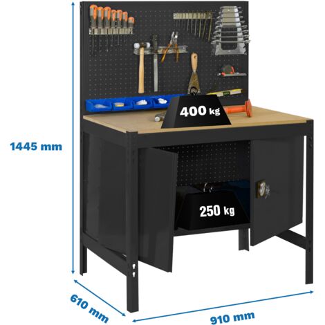 Mesa de Trabajo SIMONWORK BT 2 cabinet 900 antracita/madera
