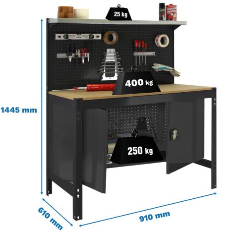 Mesa de Trabajo SIMONWORK BT 3 cabinet 900 antracita/madera