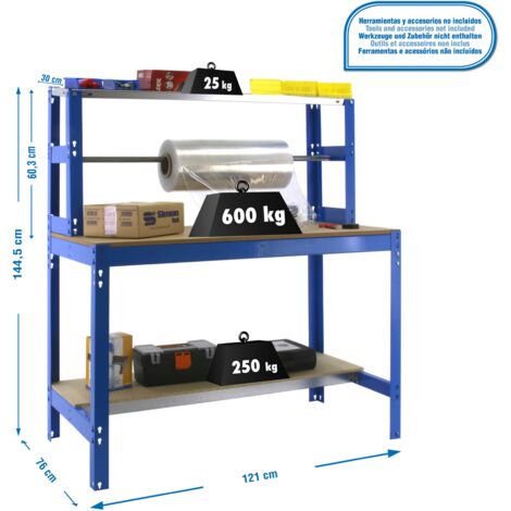 Mesa de Trabajo SIMONWORK BT 4 1200 azul/madera