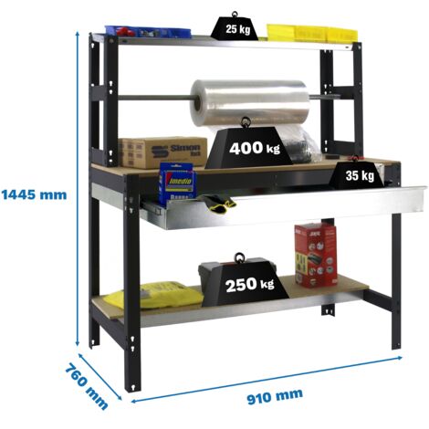 Mesa de Trabajo SIMONWORK BT 4 box 900 antracita/madera