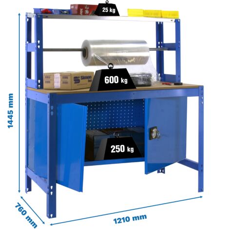 Mesa de Trabajo SIMONWORK BT 4 cabinet 1200 azul/madera