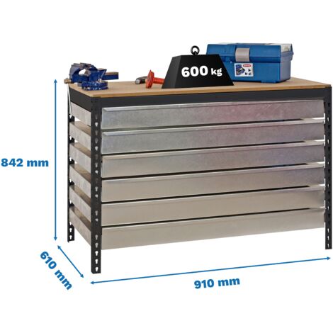 Mesa de Trabajo SIMONWORK bt5 box6 900 antracita/madera