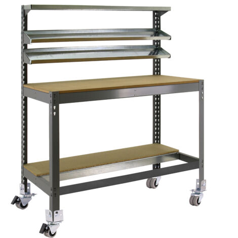 Mesa de Trabajo SIMONWORK con Ruedas BT 1 1200 gris/madera