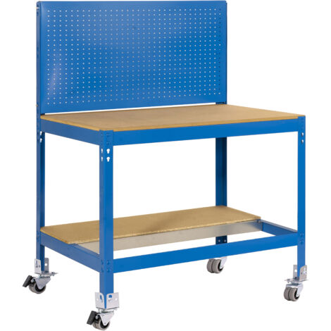 Mesa de Trabajo SIMONWORK con Ruedas BT 2 1200 azul/madera