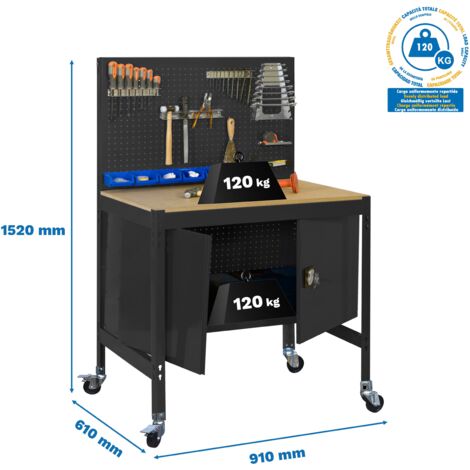 Mesa de Trabajo SIMONWORK con Ruedas BT 2 cabinet 900 antracita/madera