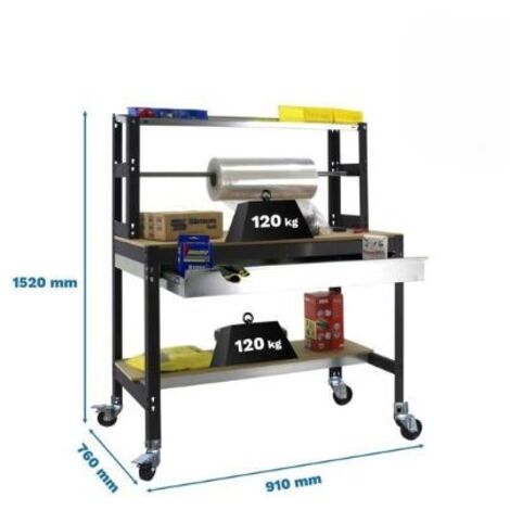 Mesa de Trabajo SIMONWORK con Ruedas BT 4 box 900 antracita/madera