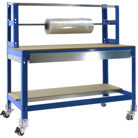 Mesa de Trabajo SIMONWORK con Ruedas BT 4 box 900 azul/madera