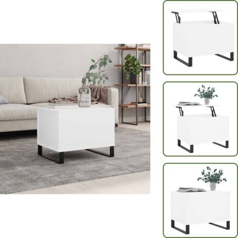 Mesa de trabajo - vidaXL Mesa de centro madera contrachapada blanco 60x44,5x45 cm - Mesa de ordenador